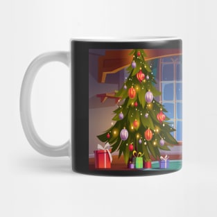 A dog enjoying Christmas Mug